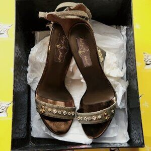 Baby Phat - Gold Linen Wedge (6M) NIB,